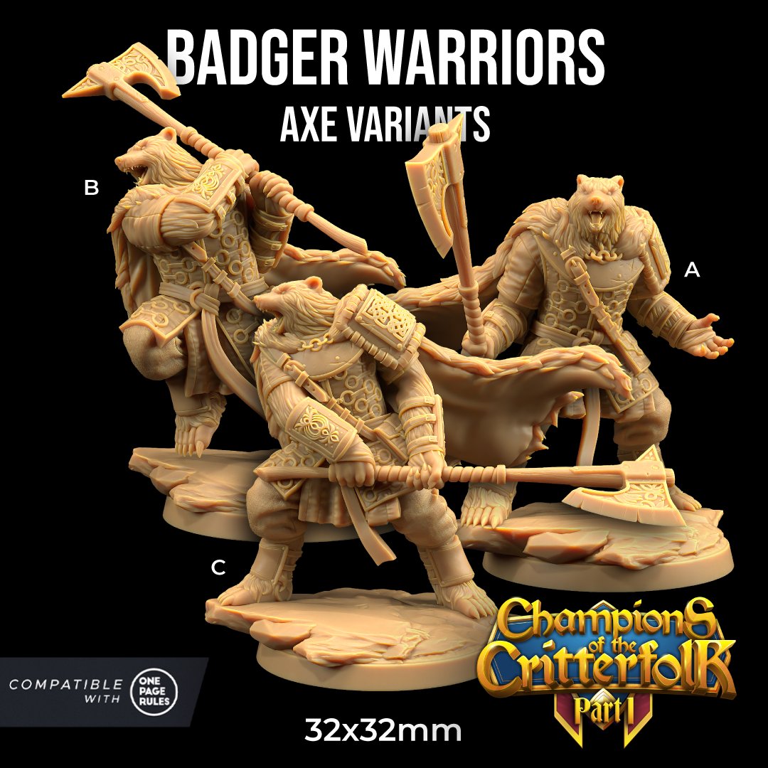 Badger Warriors | PRESUPPORTED | Champions of The Critterfolk Pt. 1